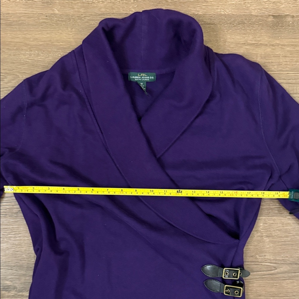 Polo Ralph Lauren Knit Deep Purple Wrap Dress with Buckle Medium - Picture 5 of 8